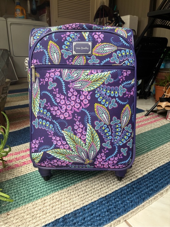 Vera Bradley Handbags - Vera Bradley Purple Paisley 4-Wheel Spinner Carry-On Luggage Suitcase